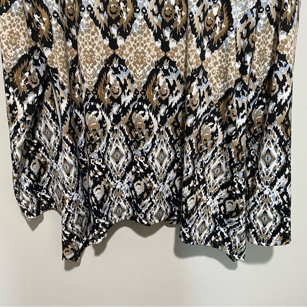 Notations Women's Black and Tan Patterned Long Sleeve Top Size PL‎ - Picture 9 of 13